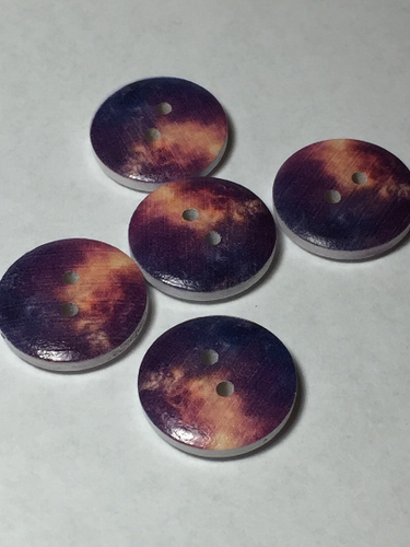 Galaxy Buttons ~ Medium ~ Purple Stardust ~ Set of 5