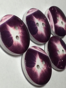 Wooden Galaxy Buttons ~ Medium ~ Set of 5 ~ Purple Supernova