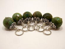 Ruby in Fuchsite: Set of 6 Stitch Markers