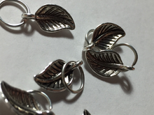Silver Leaves: Set of 6 Stitch Markers