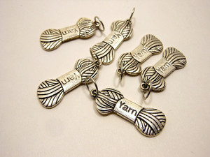 Handmade Silver Metal Stitch Markers ~ Silver Skeins ~ Set of 6