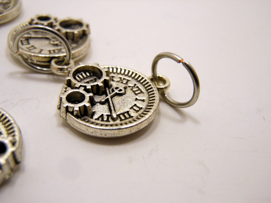 Steampunk: Set of 6 Pocket Watch Stitch Markers