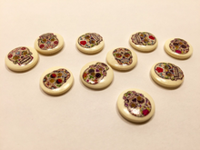 Wooden Buttons Set of 10: Sugar Skull Buttons ~ Small