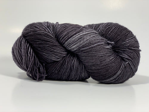 Hand Dyed Fingering Weight Superwash Merino cashmere nylon yarn in charcoal gray black