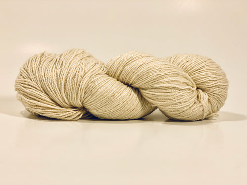 Hand Dyed Fingering Weight Superwash Merino cashmere nylon yarn in white