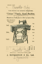 Vintage Style Postcard Set of 4 ~ Unique Family Hand Machine ~ Vintage Sewing Machine Salesman Advertisement Postcard