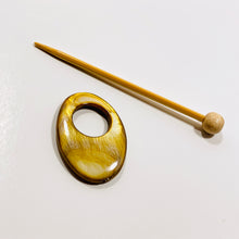 Mother of Pearl Oval Shawl Pin "Caramel Latte"