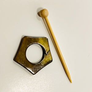 Mother of Pearl Star Shawl Pin "Mt Si"