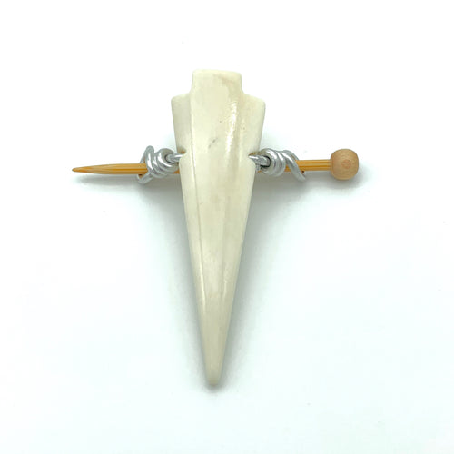 Handmade Bone Shawl Pin ~ Wire Wrapped Bone Arrowhead