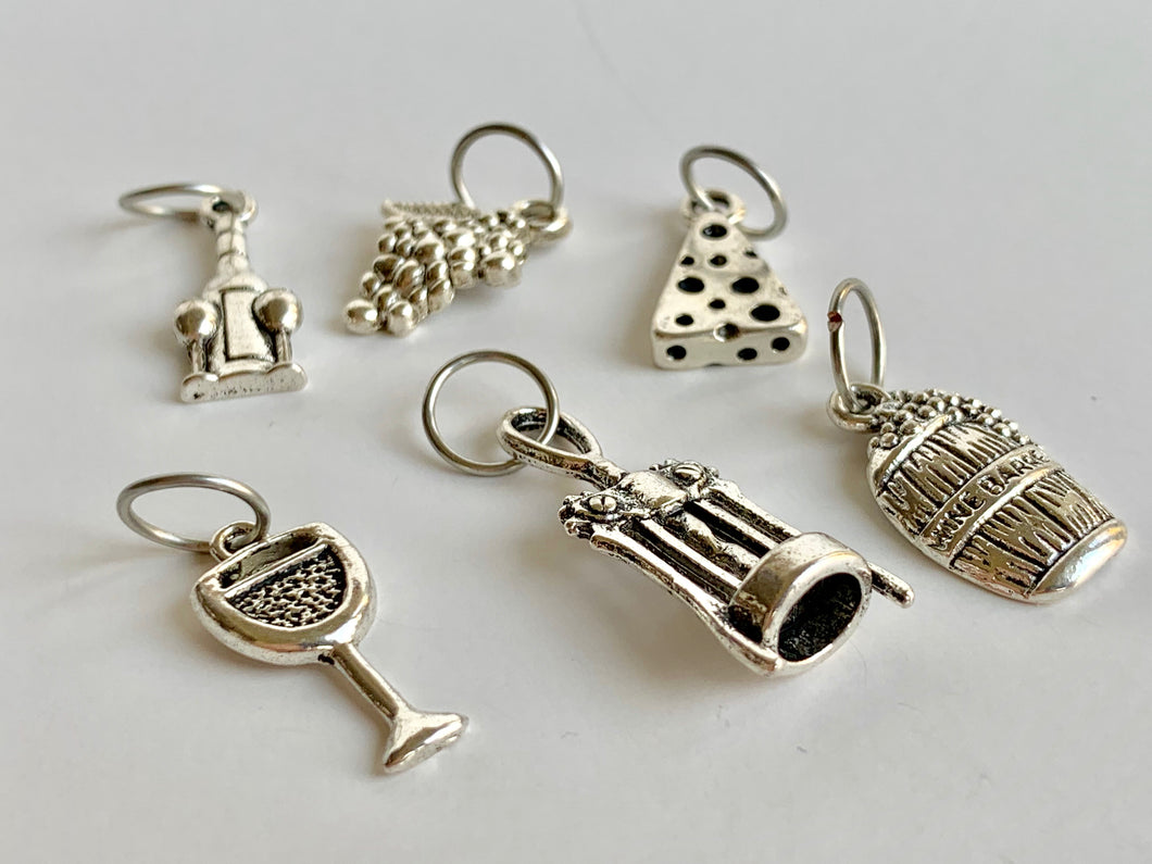 Wine and Cheese: Set of 6 Stitch Markers