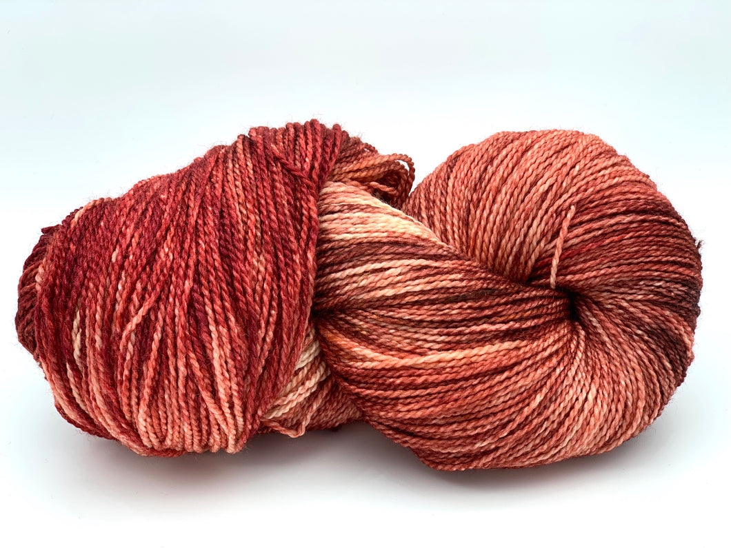 Mismated: Strawberry Ripple ~ Superwash Merino Wool and Silk