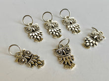 Silver Owls: Set of 6 Stitch Markers