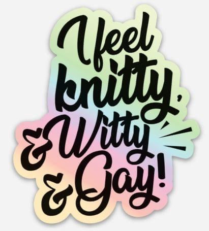 Knitty Witty Gay Holographic Stickers
