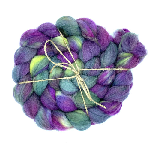 Laurelhurst Roving 4oz: Blackberry ~ Superfine Merino, Silk, Yak