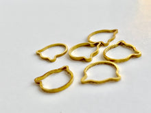 Gold Metal Stitch Markers ~ Golden Cats ~ Set of 6