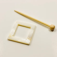 Mother of Pearl Square Shawl Pin "Snoqualmie"