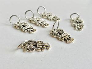 Silver Owls: Set of 6 Stitch Markers