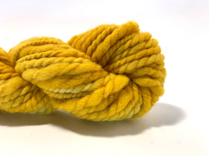Handspun Wool  Yarn ~ Hand dyed Superbulky Mustard