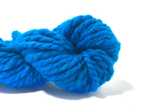 Handspun Wool  Yarn ~ Hand dyed Superbulky Blue