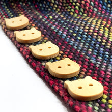 Natural Wooden Kitty Buttons ~ Set of 5