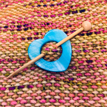 Mother of Pearl Heart Shawl Pin "Ciel"